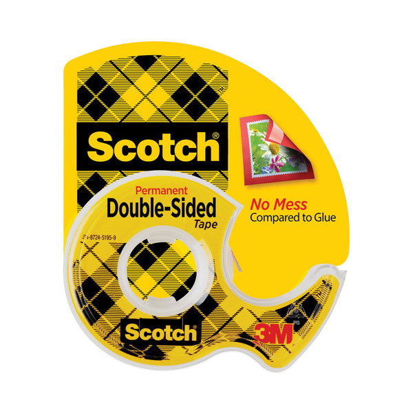 Double-Sided Permanent Tape In Handheld Dispenser, 1" Core, 0.5" X 37.5 Ft, Clear [SKU: MMM137]
