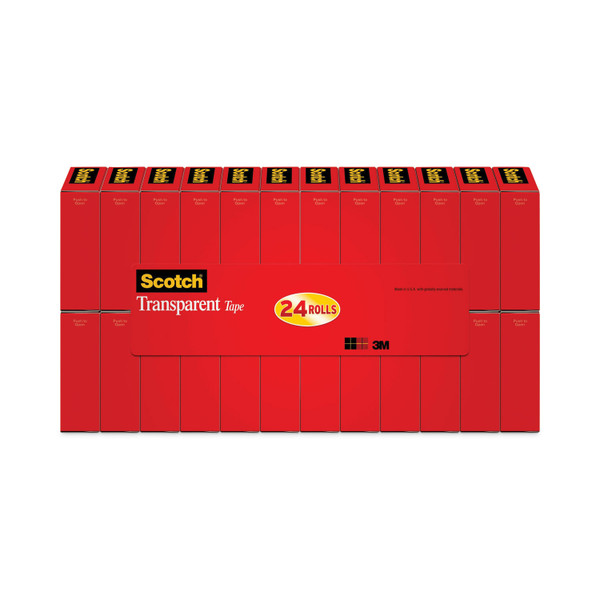 Transparent Tape, 1" Core, 0.75" X 83.33 Ft, Transparent, 24/Pack [SKU: MMM600K24]