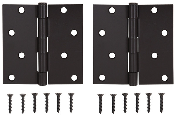 ProSource BH-502ORB-PS Square Corner Door Hinge, Steel, Oil-Rubbed Bronze, Loose Pin, 180 deg Range of Motion [SKU: ORG2790657]