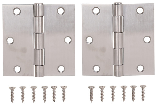 ProSource 20338SS-35S-DB-PS Square Corner Door Hinge, Steel, Brushed, Loose Pin, 180 deg Range of Motion [SKU: ORG2798577]