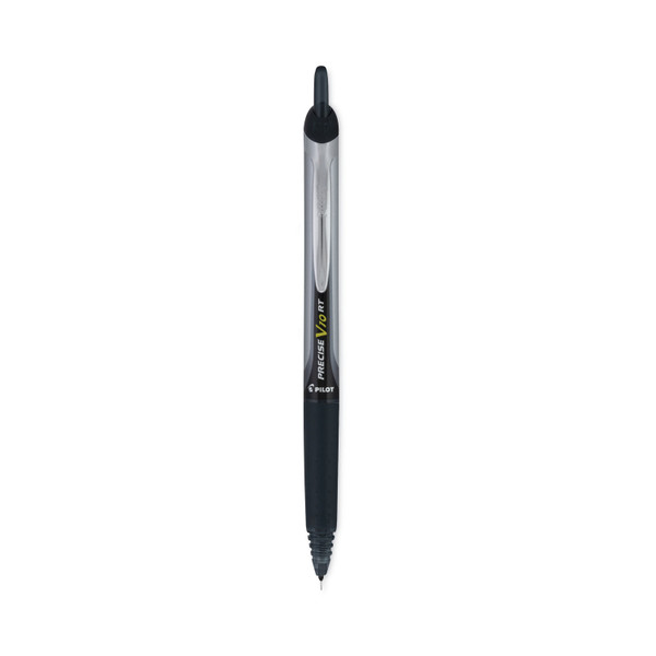 Precise V10Rt Roller Ball Pen, Retractable, Bold 1 Mm, Black Ink, Black Barrel, Dozen [SKU: PIL13450]