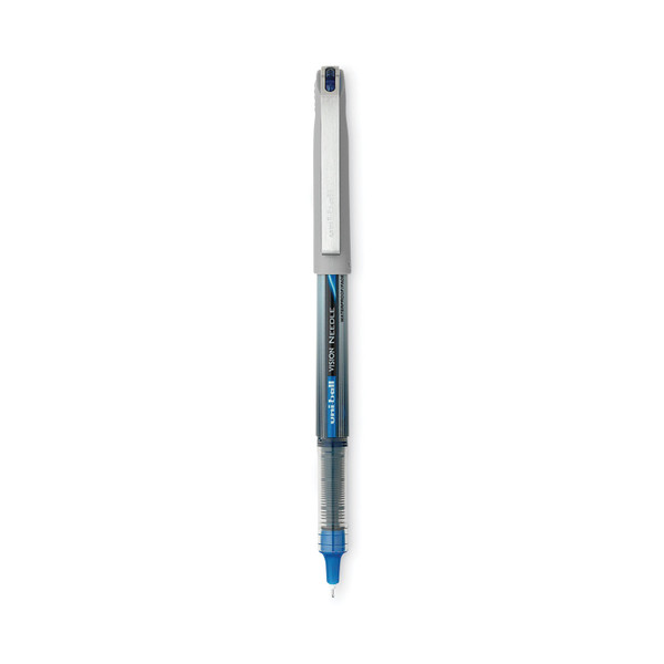Vision Roller Ball Pen, Stick, Extra-Fine 0.5 Mm, Blue Ink, Black/Blue/Clear Barrel, 12/Pack [SKU: UBC1734919]
