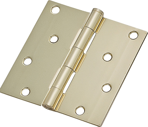 ProSource 20339BBX Square Corner Door Hinge, Steel, Polished Brass, Loose Pin, 180 deg Range of Motion [SKU: ORG9471749]