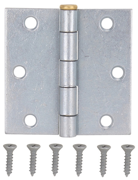 ProSource 20337MGS-PS Square Corner Door Hinge, Steel, Mechanical Galvanized, Loose Pin, 180 deg Range of Motion [SKU: ORG2813285]