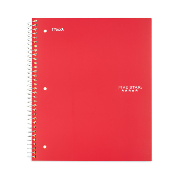 Wirebound Notebook With Two Pockets, 1-Subject, Wide/Legal Rule, Red Cover, (100) 10.5" X 8" Sheets [SKU: MEA5200]