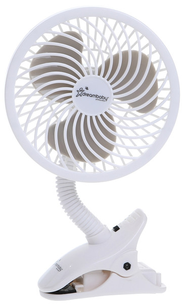 Dreambaby EZY-Fit Series L2317 Clip-On Fan, Deluxe, White, For: Strollers, Desk, Tabletops, Cribs, Playpens and More [SKU: ORG3487857]