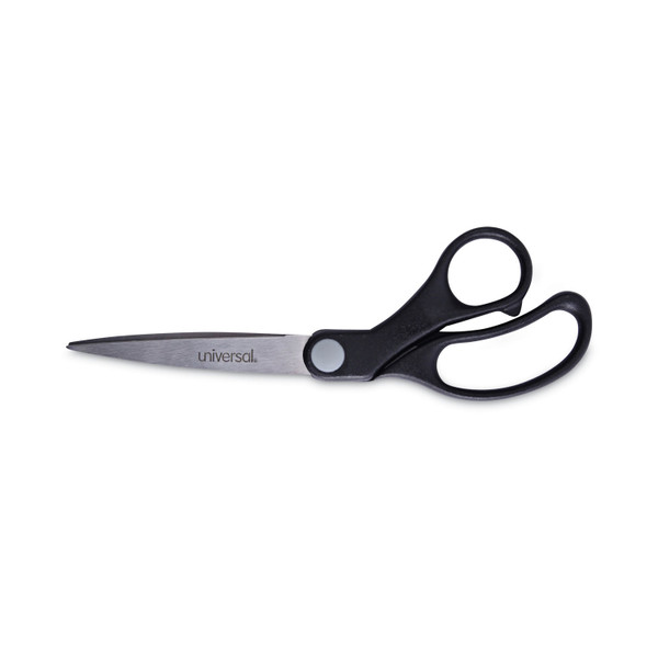 Stainless Steel Office Scissors, 8.5" Long, 3.75" Cut Length, Black Offset Handle [SKU: UNV92010]