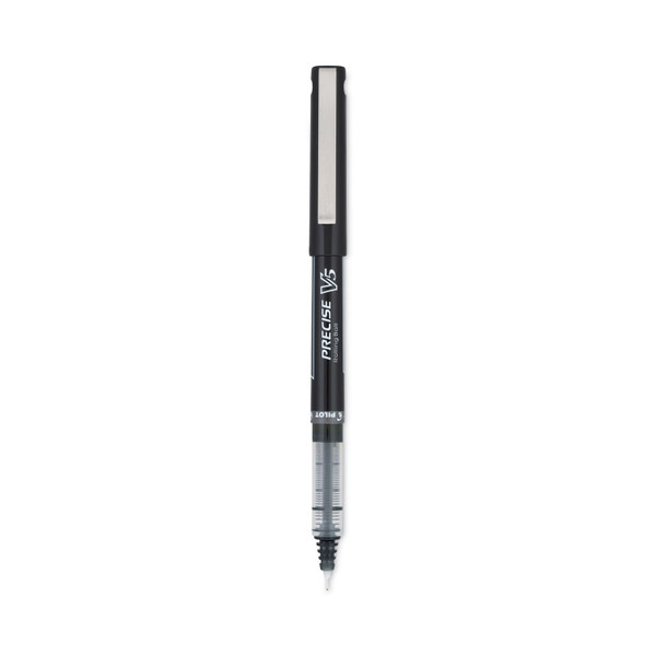 Precise V5 Roller Ball Pen, Stick, Extra-Fine 0.5 Mm, Black Ink, Black/Clear Barrel, Dozen [SKU: PIL35334]