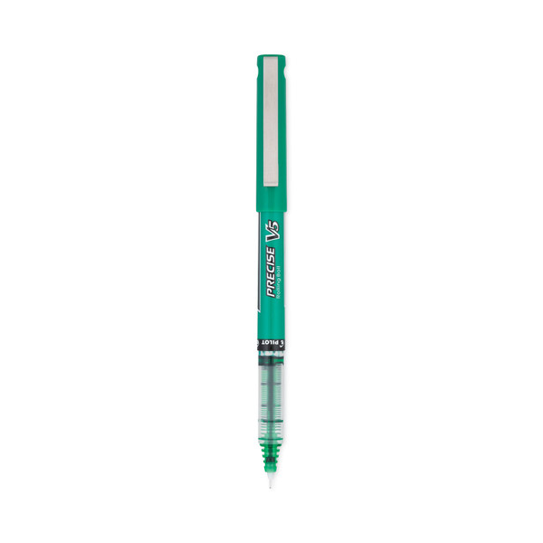 Precise V5 Roller Ball Pen, Stick, Extra-Fine 0.5 Mm, Green Ink, Green/Clear Barrel, Dozen [SKU: PIL25104]