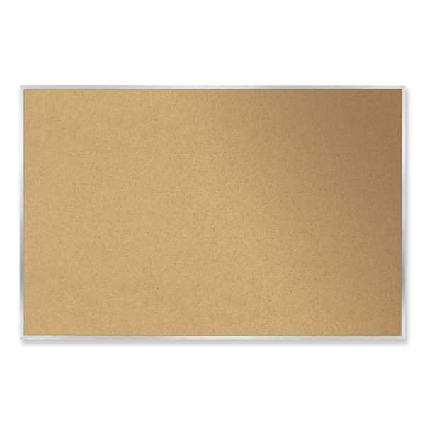 Aluminum-Frame Natural Corkboard, 46.5 X 36, Tan Surface, Satin Aluminum Frame, Ships In 7-10 Business Days [SKU: GHE13341]