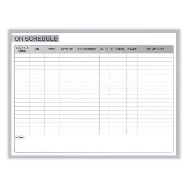 Or Schedule Magnetic Whiteboard, 48.5 X 36.5, White/Gray Surface, Satin Aluminum Frame, Ships In 7-10 Business Days [SKU: GHEGRPM313S34]