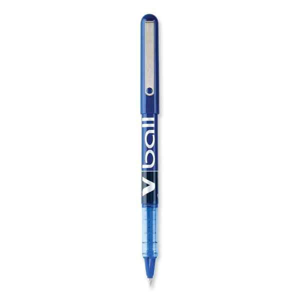 Vball Liquid Ink Roller Ball Pen, Stick, Extra-Fine 0.5 Mm, Blue Ink, Blue/Clear Barrel, Dozen [SKU: PIL35201]
