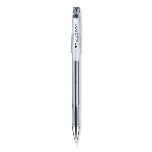 G-Tec-C Ultra Gel Pen, Stick, Extra-Fine 0.4 Mm, Black Ink, Clear/Black Barrel, Dozen [SKU: PIL35491]