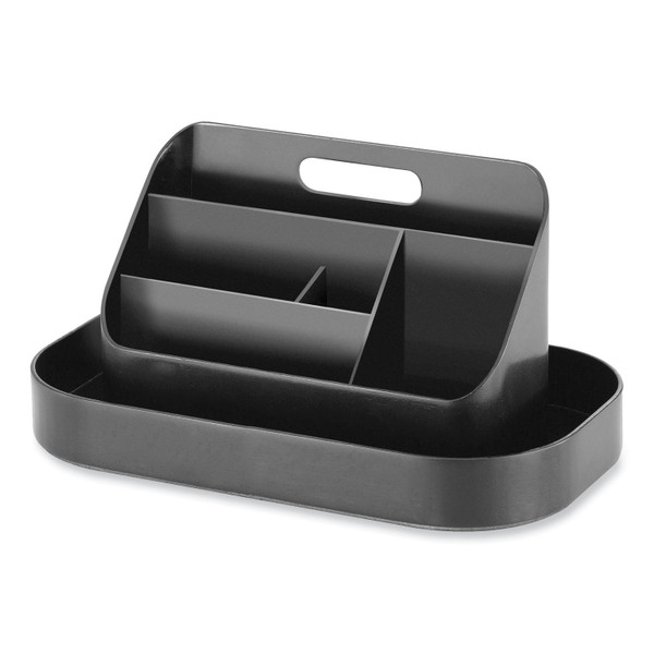 Portable Caddy, 6 Compartments, Plastic, 12.75 X 7.25 X 8.5, Black, Ships In 1-3 Business Days [SKU: SAF3286BL]