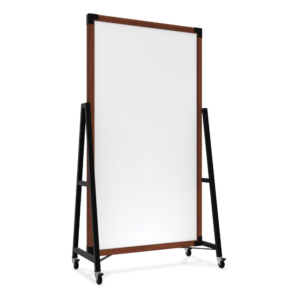Prest Mobile Magnetic Whiteboard, 40.5 X 73.75, White Surface, Caramel Oak Wood Frame, Ships In 7-10 Business Days [SKU: GHEPRS6M7440BC]