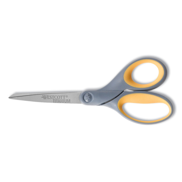 Titanium Bonded Scissors, 7" Long, 3" Cut Length, Gray/Yellow Straight Handle [SKU: ACM13526]
