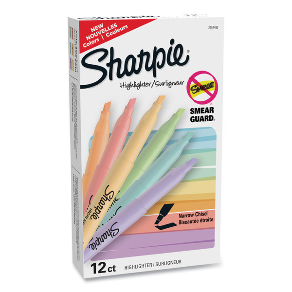 Pocket Style Highlighters, Assorted Ink Colors, Chisel Tip, Assorted Barrel Colors, 12/Pack [SKU: SAN2157482]