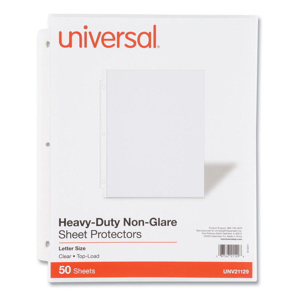 Top-Load Poly Sheet Protectors, Heavy Gauge, Nonglare, Clear 50/Pack [SKU: UNV21129]