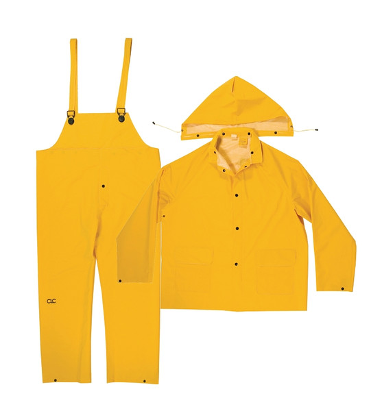 CLC R101X Rain Suit, XL, PVC, Yellow, Detachable Collar [SKU: ORG3558863]