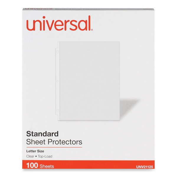 Top-Load Poly Sheet Protectors, Standard, Letter, Clear, 100/Box [SKU: UNV21125]