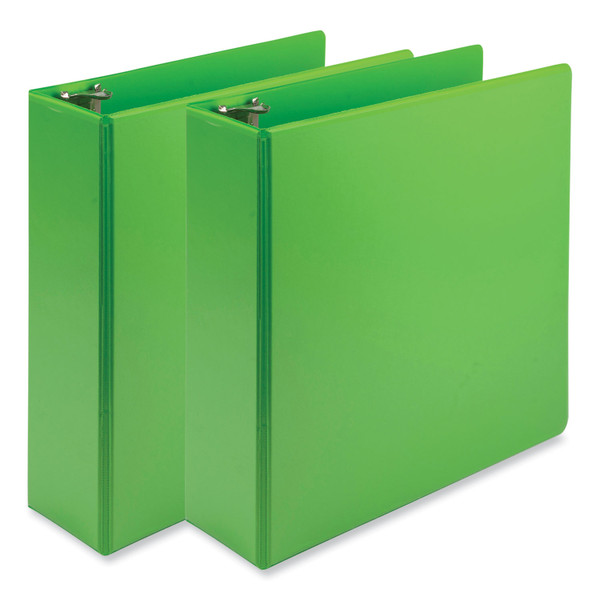 Earth'S Choice Plant-Based Economy Round Ring View Binders, 3 Rings, 3" Capacity, 11 X 8.5, Lime, 2/Pack [SKU: SAMU86878]