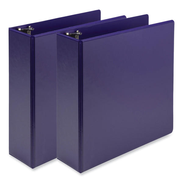 Earth'S Choice Plant-Based Economy Round Ring View Binders, 3 Rings, 3" Capacity, 11 X 8.5, Purple, 2/Pack [SKU: SAMU86808]