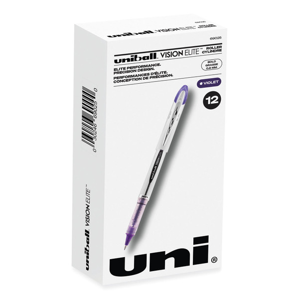 Vision Elite Hybrid Gel Pen, Stick, Bold 0.8 Mm, Violet Ink, White/Violet/Clear Barrel [SKU: UBC69025]