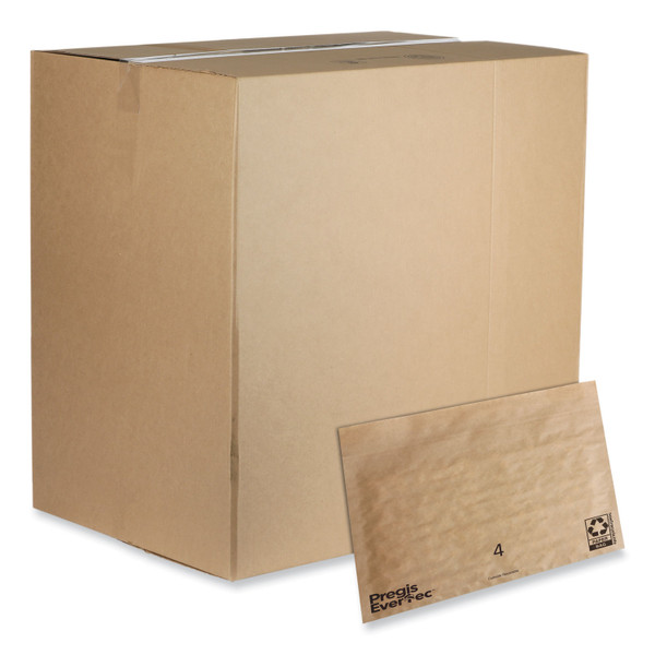 Evertec Curbside Recyclable Padded Mailer, #4, Kraft Paper, Self-Adhesive Closure, 14 X 9, Brown, 150/Carton [SKU: PGS4083815]