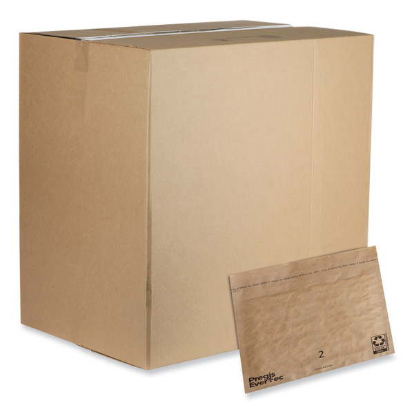 Evertec Curbside Recyclable Padded Mailer, #2, Kraft Paper, Self-Adhesive Closure, 12 X 9, Brown, 100/Carton [SKU: PGS4083814]