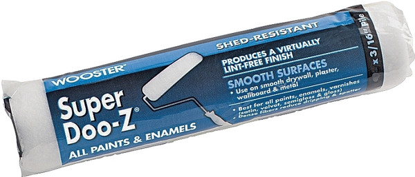 WOOSTER R206-4 Paint Roller Cover, 3/16 in Thick Nap, 4 in L, Fabric Cover, White [SKU: ORG6381685]