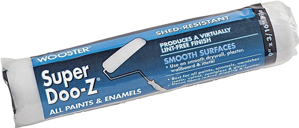 WOOSTER R206-9 Paint Roller Cover, 3/16 in Thick Nap, 9 in L, Woven Fabric Cover, White [SKU: ORG2907517]
