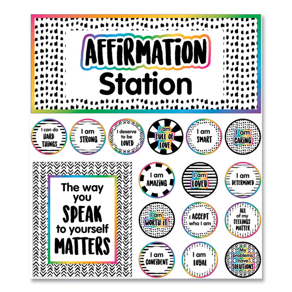 Motivational Bulletin Board Sets, Affirmation Station, Multicolor, 13.8 X 16, 32 Pieces [SKU: CDP110569]
