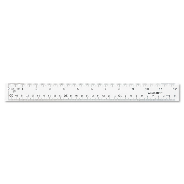 Clear Flexible Acrylic Ruler, Standard/Metric, 12" Long, Clear [SKU: ACM10562]