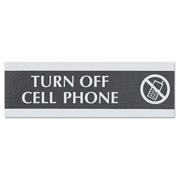 Century Series Office Sign,Turn Off Cell Phone, 9 X 3 [SKU: USS4759]