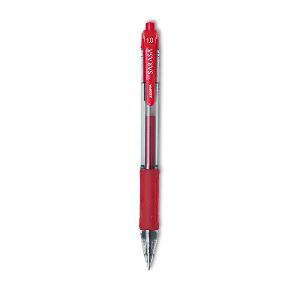 Sarasa Dry Gel X20 Gel Pen, Retractable, Bold 1 Mm, Red Ink, Translucent Red Barrel, Dozen [SKU: ZEB46630]