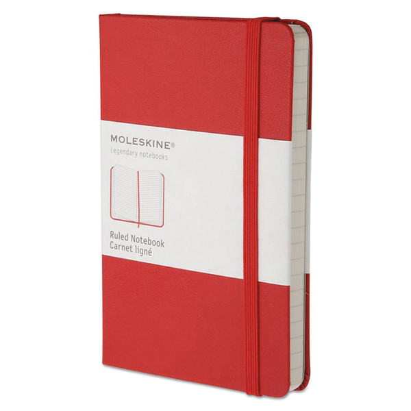 Hard Cover Notebook, 1 Subject, Narrow Rule, Red Cover, 5.5 X 3.5, 192 Sheets [SKU: HBGMM710R]