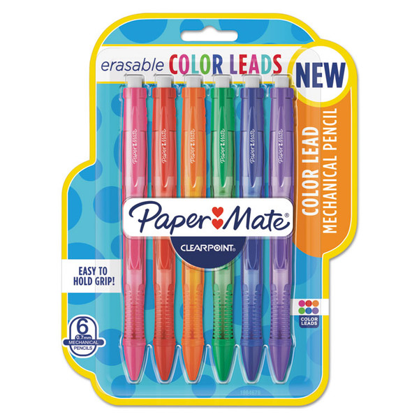 Clearpoint Color Mechanical Pencils, 0.7 Mm, Assorted Lead/Barrel Colors, 6/Pack [SKU: PAP1984678]