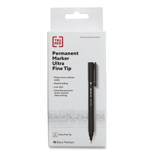 Permanent Marker, Tank-Style, Medium Chisel Tip, Black, 5/Pack [SKU: TUD24376594]