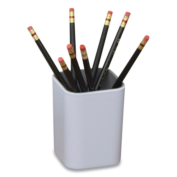 Fusion Pencil Cup, Plastic, 3 X 3 X 4, White/Gray [SKU: AVT37524]