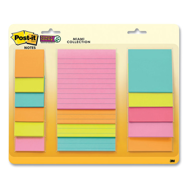 Pads In Supernova Neon Colors, (6) Unruled 2" X 2", (5) Unruled 3" X 3", (4) Note Ruled 4" X 4", 45 Sheets/Pad, 15 Pads/Set [SKU: MMM442315SSMIA]