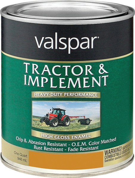 Valspar 018.4432-08.005 Tractor and Implement Enamel Paint, High-Gloss, New Caterpillar Yellow, 1 qt, Pint [SKU: ORG3843950]