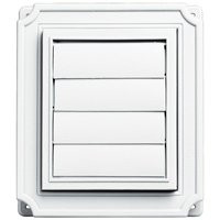 BUILDERS EDGE 140037079001 Exhaust Vent, 8 in OAL, 7 in OAW, 12 sq-in Net Free Ventilating Area, White [SKU: ORG3829868]