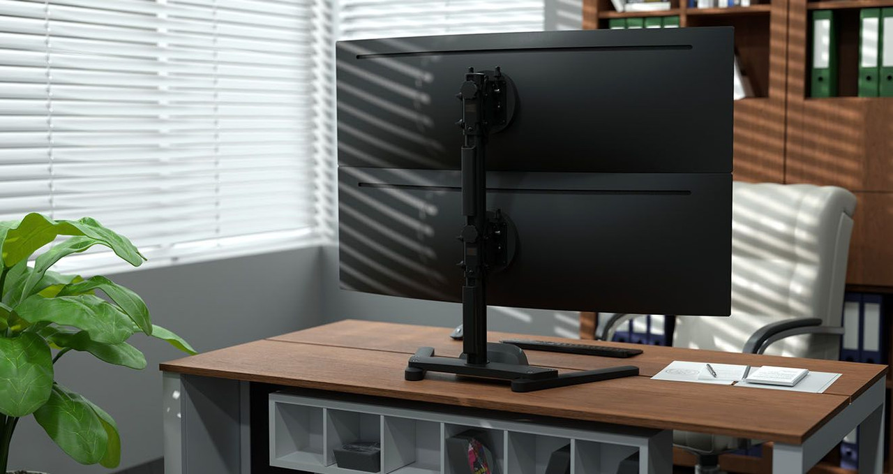 Atdec AWMS-2-BT75-FS-B super heavy duty dual mount on freestanding