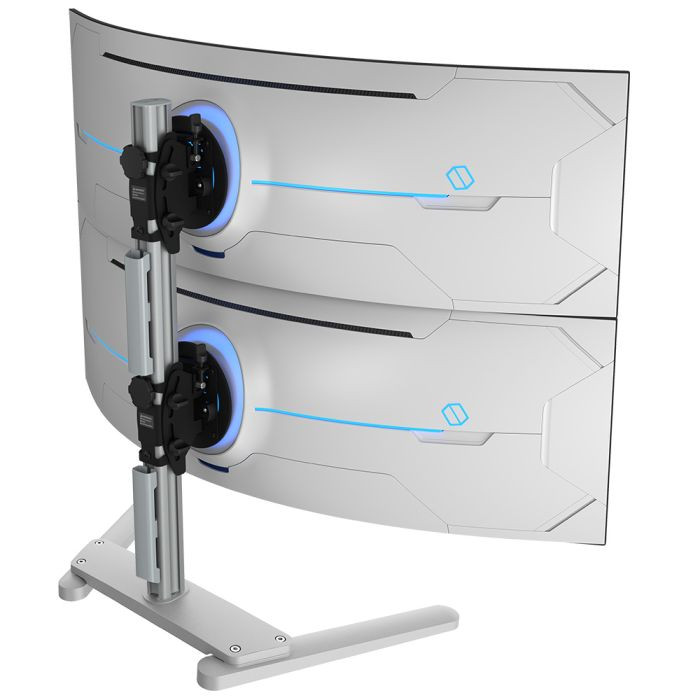 PREDUCTS Monitor Arm × 2 Atdec AWMS-2-BT75-FS-S super heavy duty dual mount on freestanding