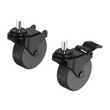ATDEC Atdec ADB-C black castors with 100mm rubber wheels, set of two, 'ABD-C'.