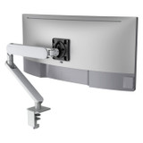 ATDEC AW-ORA-F-S silver monitor arm with F-clamp for ergonomic workspace and commercial use.