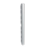 ATDEC Atdec AWM-P75G-W silver monitor post with white cable management trim and guide marks.
