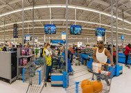 Screen size and elevation for ceiling mounted digital signage