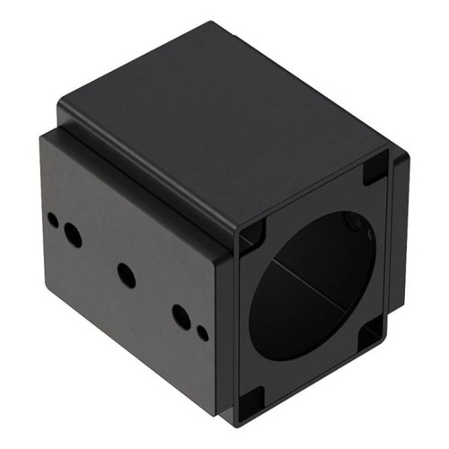 ATDEC Black steel Atdec ADB-PDT drill guide with circular opening, technical specifications included.