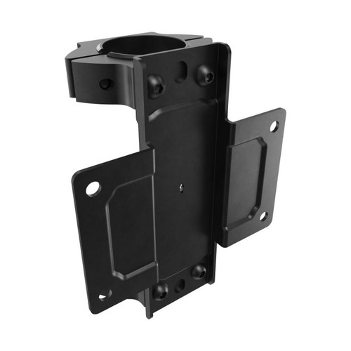 ATDEC Atdec ADB-RPJ single ADB rail joiner in black aluminium with mounting plates,"'ADB-RPJ"' product photo.